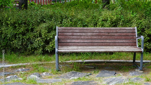 An empty bench in the park