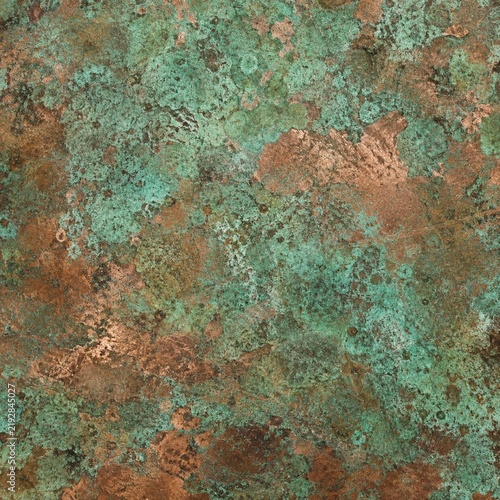 Copper Metal with Verdigris Green Patina