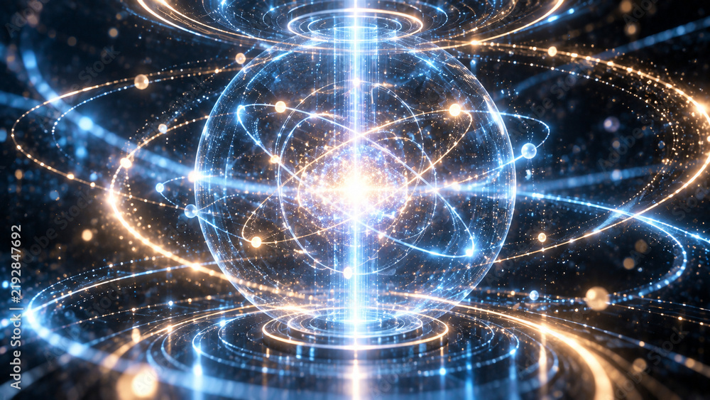 Fototapeta premium Quantum Computing and Advanced Technology Background