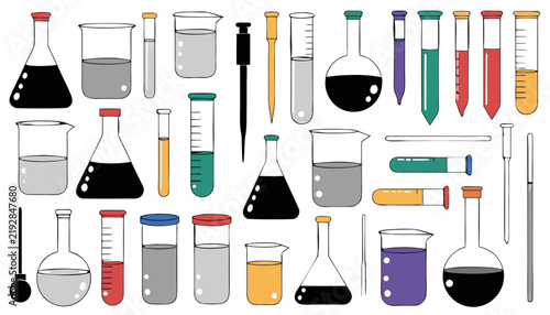 Laboratory Glassware and Scientific Equipment – Vector Set