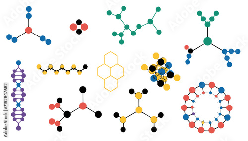 Molecular Structures and Chemical Bonds – Science Vector Collection