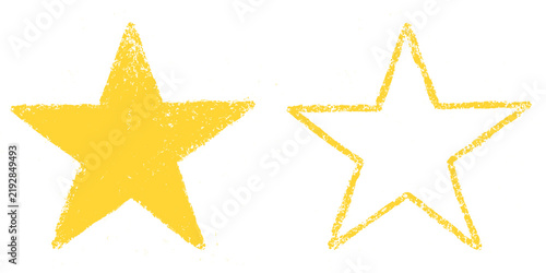yellow star doodle shapes on transparent background