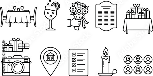 Gift Giving Celebration with Wrapped Presents, Greeting Cards, Flowers, and Candle Setup on White Background, Top View for Lifestyle Concept