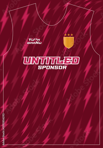 Dark Red Lightning Bolt Sport Jersey Pattern Vector Design Template for Football Sublimation