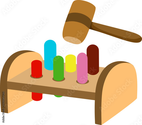 wooden toy train with clipping path