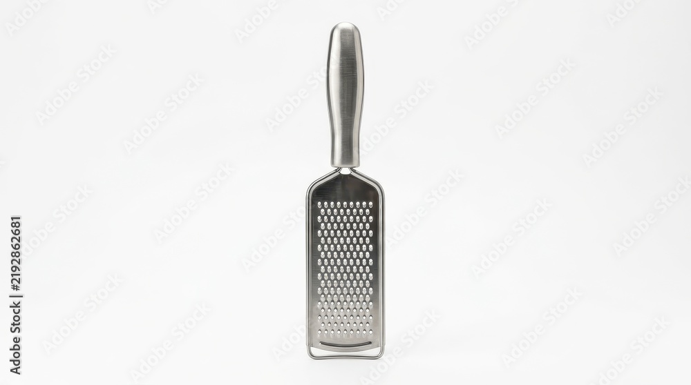 Fototapeta premium Stainless Steel Microplane Zester Grater Isolated on White Background Studio Shot