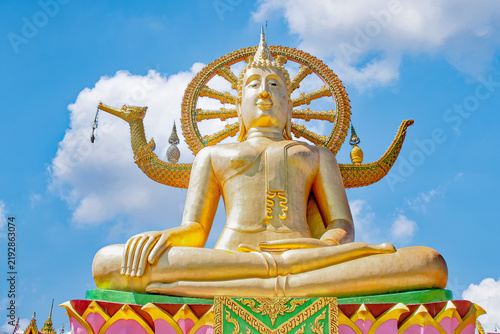 Fotografía Tempelanlage mit beeindruckender Architektur, die eine Mischung aus thailändischem und chinesischem Stil darstellt ist die schönste  auf Koh Samui in Thailand