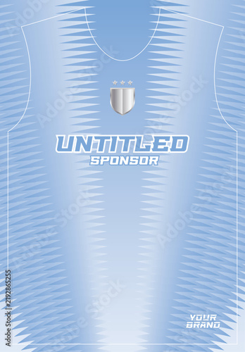 Sky Blue Gradient Sawtooth Sport Jersey Pattern Vector Design Template for Football Sublimation