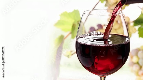 Red Wine Pouring into Wine Glass for Luxury Beverage Advertising