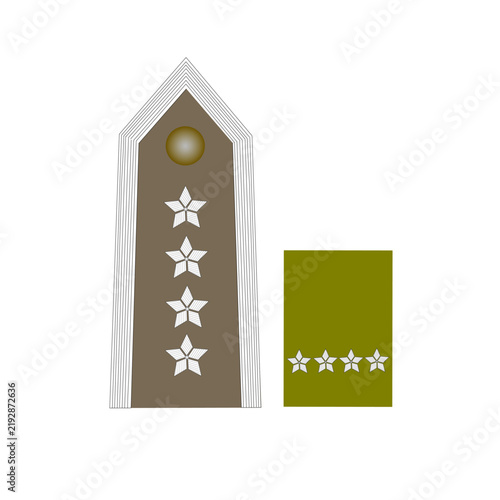 Bild auf Leinwand Galon de passant d'épaule et poitrine de l'armée de terre polonaise: Adjudant-ch