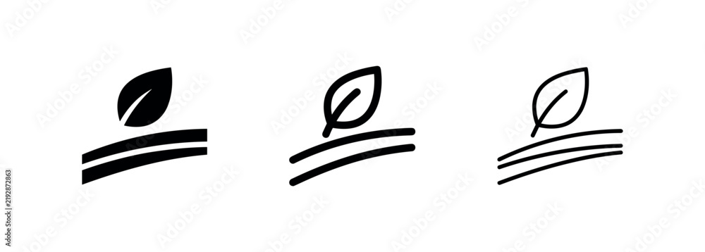 Fototapeta premium Leaf growth icons set