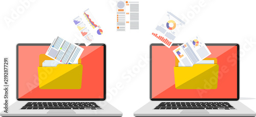 Картината върху платно File transfer. Copy files, data exchang