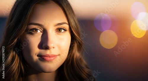Portrait of a young woman with brown hair