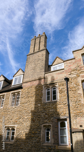 Ornate Building Facade with Prominent Chimney
