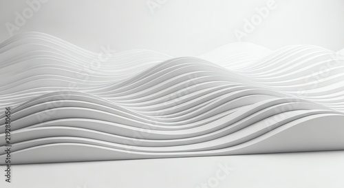 White layered wave mountain landscape