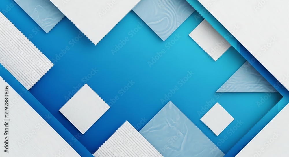 Fototapeta premium Blue and white geometric abstract background