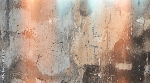 Abstract grunge texture with distressed paint and light leaks