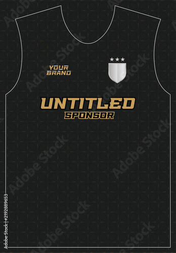 Black and Gold Luxury Sport Jersey Pattern Vector Design Template for Football Sublimation