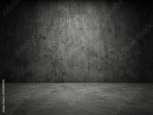 Concrete studio background with subtle dramatic lighting and textured wall for product placement