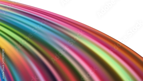 Abstract colorful wavy rainbow gradient isolated on white background with copy space