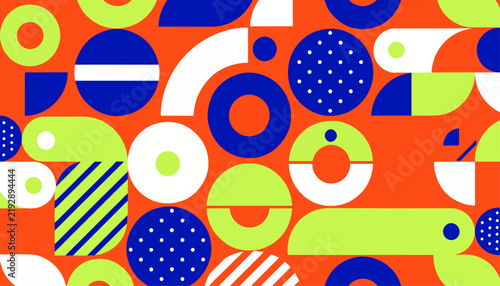 Vibrant abstract composition featuring layered triangles and contrasting graphic elements