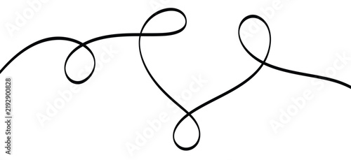 Minimalist continuous thin line abstract design featuring elegant flowing waves and smooth curves isolated on a clean white background for modern graphics