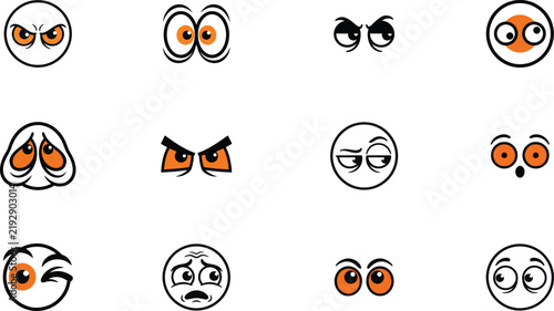 Halloween eyes with orange glow on black background