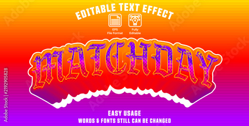 Editable graphic text effect matchday styles