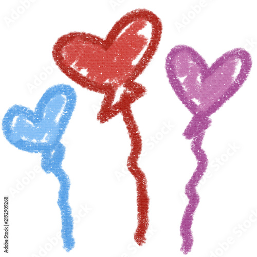 hand drawn of balloon, crayon style of balloon, for birthday party, event and more