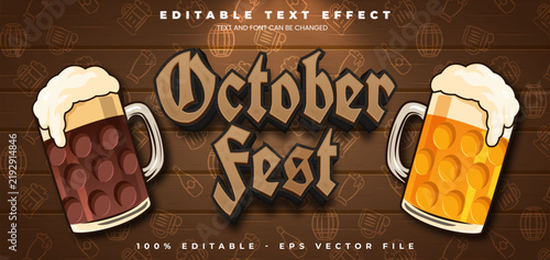 Oktober Fest editable text effect in modern trend style