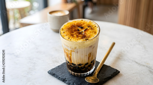 Crème Brûlée Brown Sugar Boba Milk Tea