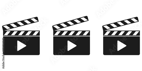 Konstfotografi Movie clapperboard icons for film and video production on isolated canvas