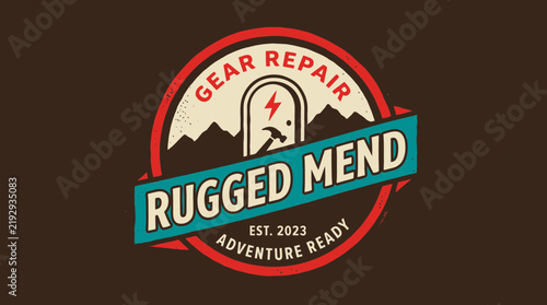 Rugged Mend Gear Repair Logo - Adventure Ready Outdoor Service