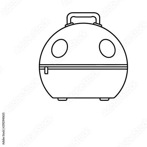 Round bag with handle and zipper