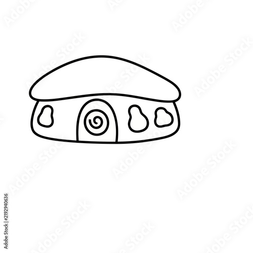 Simple cartoon mushroom house outline