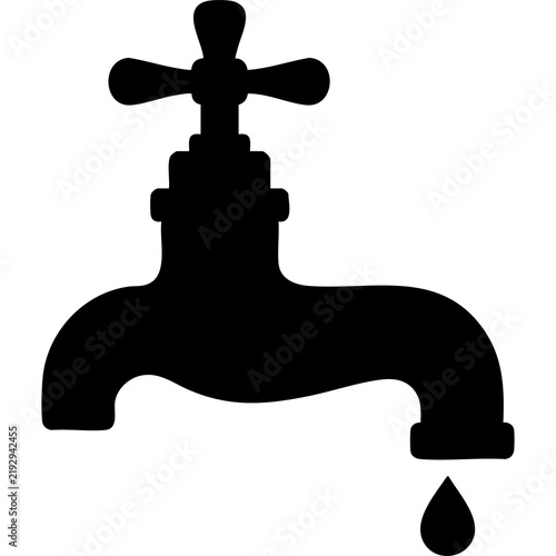 Fotografía Vector silhouette of a dry or dripping water tap