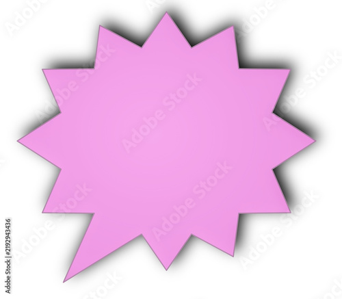 Pink spiky speech bubble creating comic impact effect