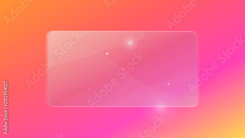 Glassmorphism Transparent Frame Card Pink Orange Gradient Vector Background Illustration