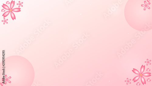 Pink Cherry Blossom Sakura Floral Corner Frame Vector Background Illustration