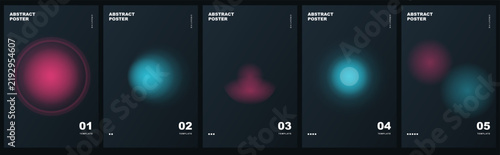 Abstract Poster Design Set Gradient Blurred Glow Vector Template Collection