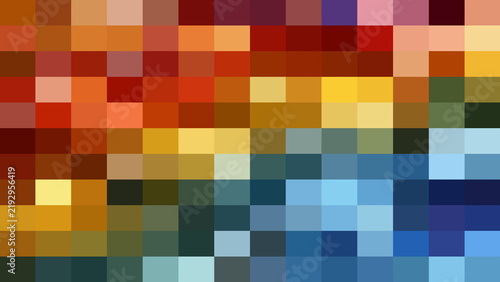 Foto Modern pixel art mosaic background featuring warm and cool tones with colorful s