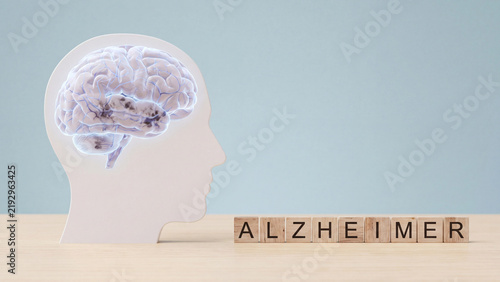 Alzheimer disease progressive memory loss concept for brain health awareness and neurological diagnosis education