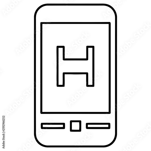 Smartphone with H symbol icon