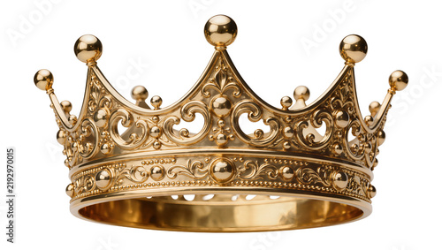 Bild auf Leinwand Ornate golden crown with intricate details, isolated on transparent background