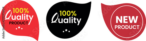 Quality and new product promotional badges and sale labels