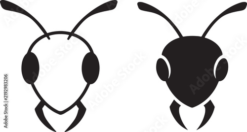 Ant Head Silhouette Vector Icon Design