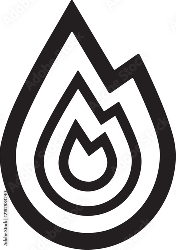 Fire Flame Line Art Silhouette Vector Icon Design