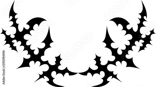 Принти на полотні Cyber sigilism spiky thorn wing arch vector emblem for metalcore band merchandis