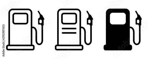 Gas Station Vector Icons Set Fuel Pump Outline And Glyph Vectors