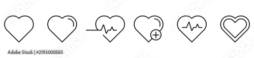 Heart icon in clean linear style, isolated vector symbol for medical care, healthcare, cardiology, love, passion, and romantic concepts.